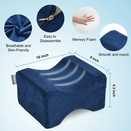 Miniatura 4 de ZOAN - Almohada de rodilla para dormir de lado, almohada de espuma viscoelástica para dormir de lado, almohada de rodilla para alivio del dolor