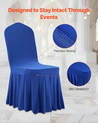 Miniatura 64 de VEVOR 150 fundas blancas para sillas de poliéster y elastano, fundas elásticas para bodas, fiestas, comedor, banquetes, sin pinzas, 150