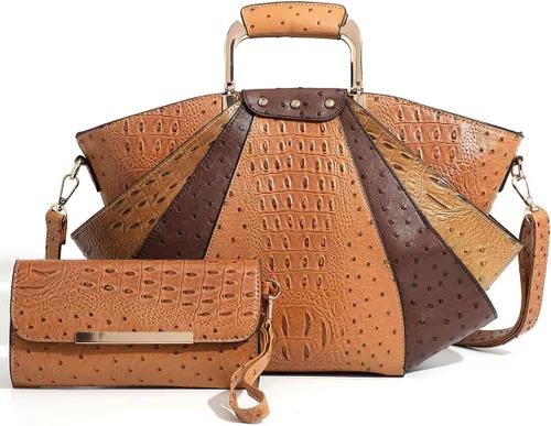 Miniatura 9 de Bolso de Mujer de Gran Capacidad de Cuero Cartera de Diseñador de Moda con Asa Superior de Metal Bolsos de Mano para Mujer Bandolera Bolsos Grandes