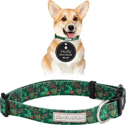 Miniatura 90 de Lucky Love Dog - Collar de perro ajustable con hebilla de fácil clic para los grandes, duradero y cómodo para perros machos y hembras, collar
