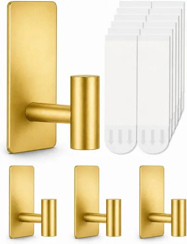 Miniatura 14 de 8 ganchos para toallas resistentes para colgar, ganchos adhesivos de pared con tiras extraíbles, adhesivos sin daños, para exteriores, para baños