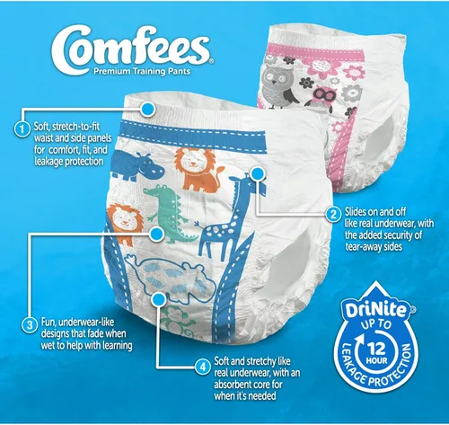 Miniatura 3 de Comfees Pantalones de entrenamiento para niña, talla 4T-5T, blanco, 114