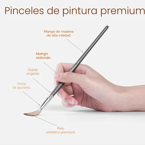 Miniatura 3 de Nicpro Juego de 40 pinceles de pintura, pinceles profesionales de acrílico con cuchillo de paleta y rollo de lienzo, adecuado para pintura acrílica