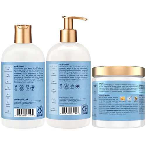 Miniatura 2 de SheaMoisture Champú y acondicionador, hidratación y reparación de miel de manuka y yogur + tratamiento potencial de proteínas, mascarilla capilar