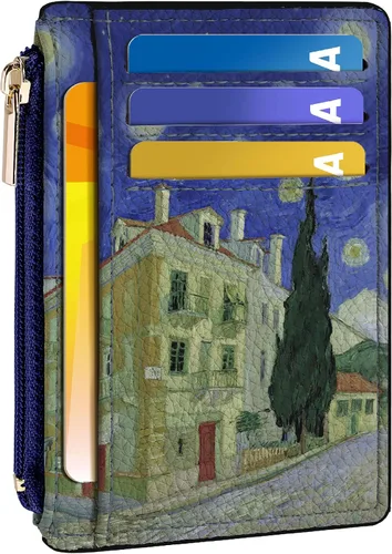 Miniatura 25 de Tipmile Tarjetero compacto para tarjetas de crédito con ventana de identificación para mujer, delgada y minimalista, bolsillo frontal, cartera