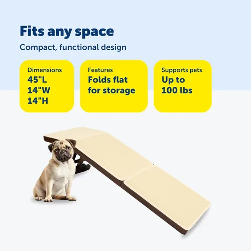 Miniatura 4 de PetSafe CozyUp - Rampa de sofá de madera para gatos y perros, grado de mobiliario con superficie de alfombra de alta tracción, color espresso
