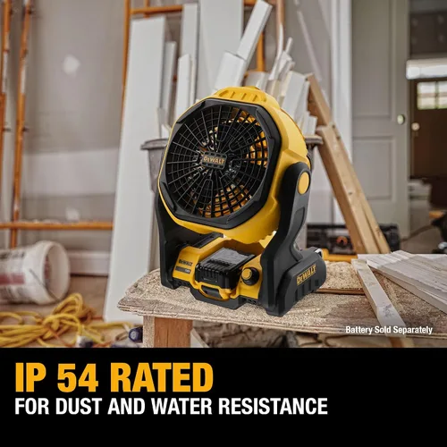 Miniatura 6 de DEWALT 20V MAX Ventilador portátil, ventilador de taller inalámbrico recargable con batería, hasta 4.5 horas de duración, velocidad variable, 650