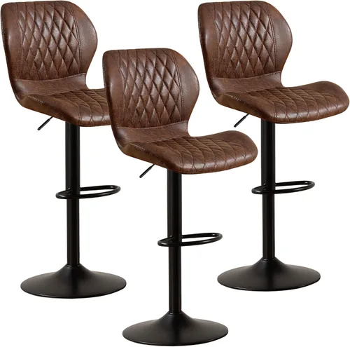 Miniatura 40 de Taburetes de bar modernos, taburetes de bar giratorios con respaldo alto, taburetes de bar de tela ajustables para sillas de isla de cocina