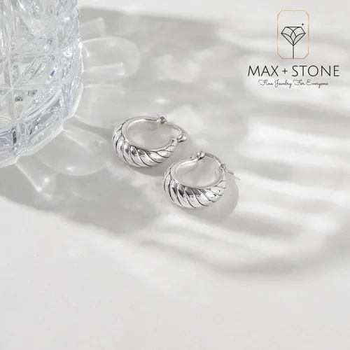 Miniatura 4 de Sterling Silver Lightweight Click Top Hoop Earrings in Various Styles