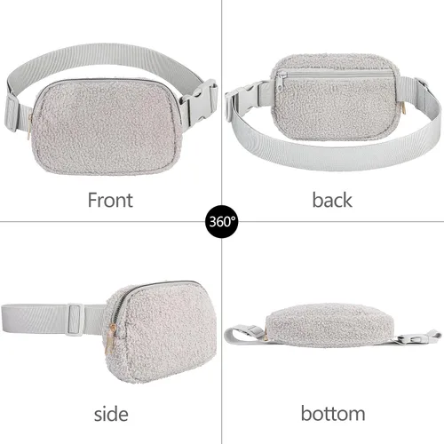 Miniatura 109 de Riñonera cruzada para mujeres y hombres, bolsa para cinturón para senderismo con correa ajustable, riñonera para correr, entrenamiento, deportes