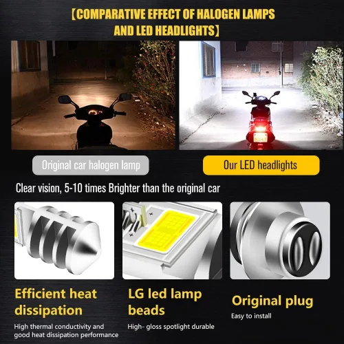 Miniatura 4 de Bombilla LED H6M AC/DC 12-48V P15D Hi-Lo Beam blanco 6000K LED bombilla de motocicleta para Ya maha ATV YF Z YF M Raptor Grizzly Ko diak Moto