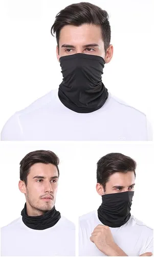 Miniatura 5 de Paquete de 6 mascarillas faciales transpirables, protección UV de verano, polaina de cuello refrescante, ropa facial Negro