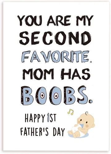 Miniatura 2 de Bonita tarjeta del día del padre, divertido regalo del primer día del padre de parte del bebé, linda tarjeta del día del padre para papá para papá