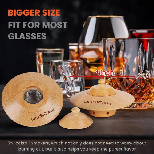 Miniatura 2 de Kit de ahumador de cócteles con antorcha, virutas de madera de 6 sabores para whisky y bourbon, kit de ahumador Old Fashioned para cóctel infundido