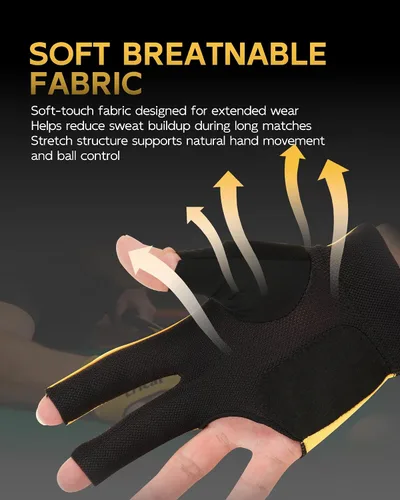 Miniatura 6 de CRICAL Guante de billar profesional para piscina, diseño de 3 dedos con licra gruesa y agarre antideslizante para hombres y mujeres, accesorios