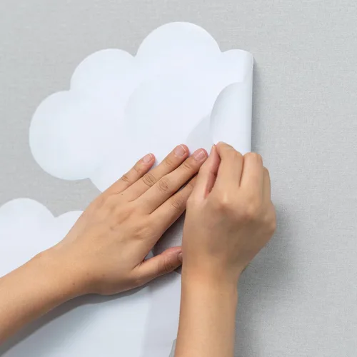 Miniatura 6 de Juego de calcomanías de pared de nubes de acuarela, calcomanías para guardería, habitación de bebé, sala de juegos, dormitorio, calcomanías de papel