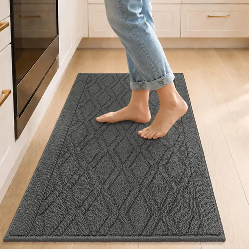 Miniatura 22 de COSY HOMEER Tapete de cocina antideslizantes, absorbentes para el piso, alfombra de cocina lavable, tapete de pie para fregadero, alfombra de Beige