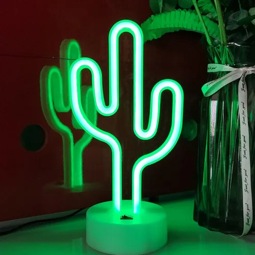 JYWJ Letreros de neón con base de soporte, luz de neón alimentada por USB o 3 pilas AA, decoración de pared de escritorio LED, varias fiestas,
