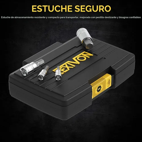 Miniatura 4 de LEXIVON Juego de tuercas hexagonales, Premium S2 aleación de acero 13 piezas métricas 2mm - 14mm Caja de almacenamiento mejorada (LX-141)