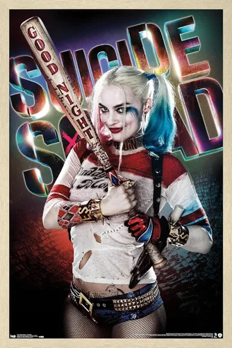 Miniatura 12 de Trends International DC Comics Movie - Escuadrón suicida - Póster de pared de buenas noches, 22.375 x 34 pulgadas, versión enmarcada en negro