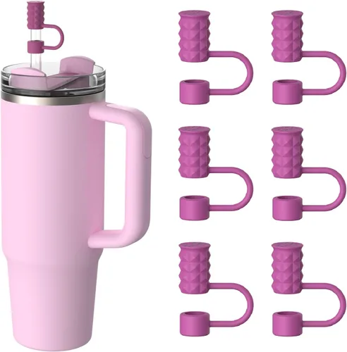 Miniatura 11 de YOTIME 6 tapas de popote de silicona, 0.39 pulgadas/0.394 in, compatibles con Stanley Cup de 40 y 30 onzas, tapa reutilizable a prueba de polvo