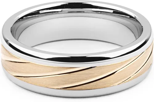 Miniatura 2 de Alain Raphael Alianza de boda de 7 milímetros de ancho, 2 tonos de cobalto y oro amarillo de 14 quilates (sólido, no chapado)