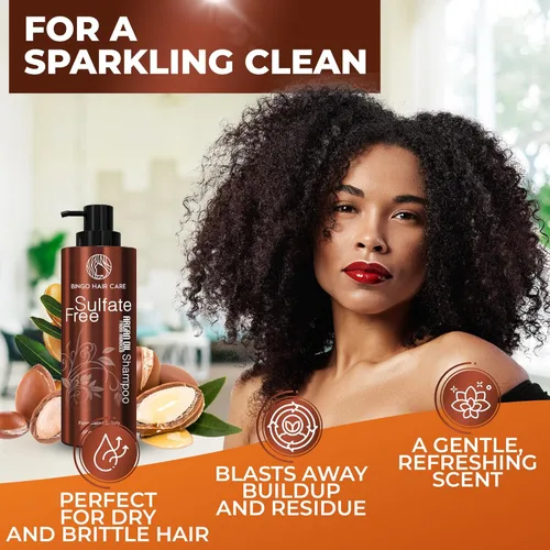 Miniatura 5 de Aceite de Argán marroquí Champú Sulfato última intervensión – Mejor para el cabello dañado, Curly seco o Frizzy – Thickening para fina/Cabello
