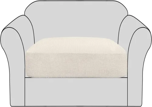 Miniatura 37 de H.VERSAILTEX - Fundas elásticas para cojín de sofá individual, fundas de asiento para silla de sofá, protector de cojín con tejido jacquard de sarga