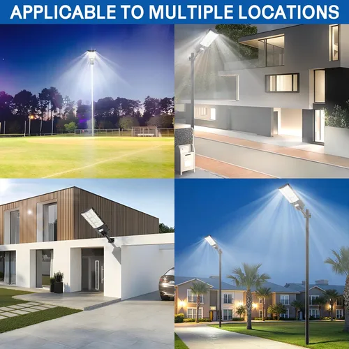 Miniatura 6 de Farolas solares impermeables para exteriores, 6500K 8500W gran angular, luz de inundación LED IP66 del atardecer al amanecer solar con sensor