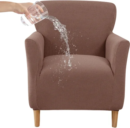 Miniatura 44 de CRFATOP - Funda elástica para sillón de mediados de siglo moderno de 1 pieza, fundas de silla de acento de jacquard con brazos, fundas de silla