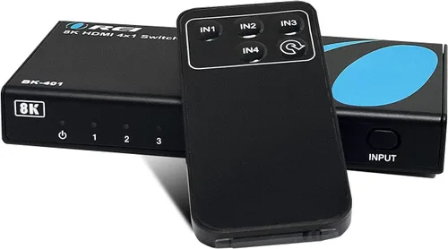OREI 8K 4x1 HDMI 2.1 Switch 4K @ 120hz Switcher 4 en 1 Salida, compatible con HDR, HDR10, Dolby Vision, HLG 48Gbps para Xbox Series X PS5 Roku Fire