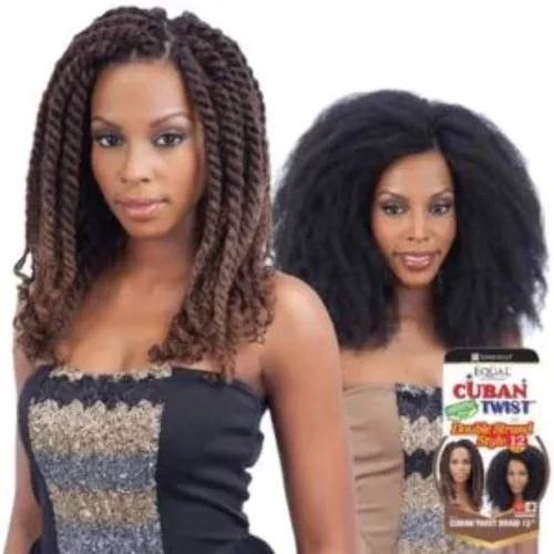 Miniatura 2 de Trenzas de pelo sintético Havana Twist estilo cubano, 12", 1B