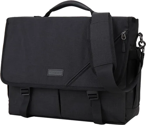 Bolsa de mensajero para hombre, ligera, resistente al agua, 15.6 pulgadas, bolsa para laptop, bolsa de hombro para oficina de negocios