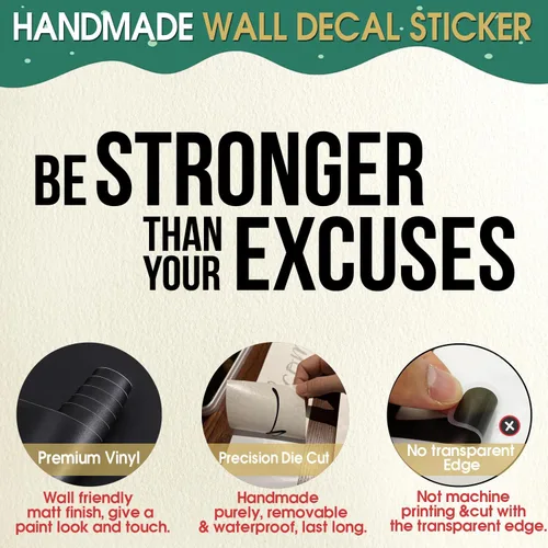 Miniatura 3 de BATTOO Calcomanía de vinilo, arte de pared inspirador Be Stronger Fitness, 40 pies de ancho x 13.5 pulgadas de alto, para gimnasio en casa, oficina