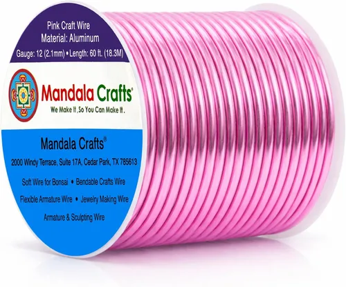 Miniatura 197 de Mandala Crafts - Alambre de aluminio anodizado de 8 calibre para hacer joyas - 9.75 m de alambre flexible negro colorido - Flexible para bonsái