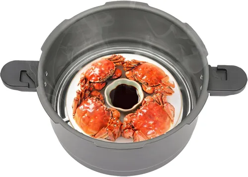 Miniatura 7 de Olla a presión de 9.5 cuartos de galón: olla versátil con válvula de resorte, ideal para estufas de gas, eléctricas y de inducción, cocción a
