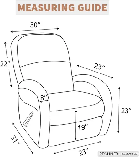 Miniatura 6 de Easy-Going - Funda 100 % impermeable doble para sofá reclinable, diseño jacquard, en 1 pieza, a prueba de derrames, para niños, mascotas, perros