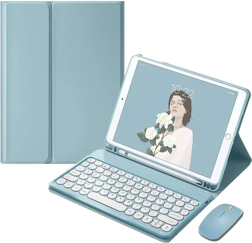 Miniatura 9 de Funda con Teclado y Ratón YEEHi para iPad Air de 11 Pulgadas M3/M2, iPad Air de 5ª/4ª Generación de 10.9" con Ratón, Teclado Desmontable Redondo