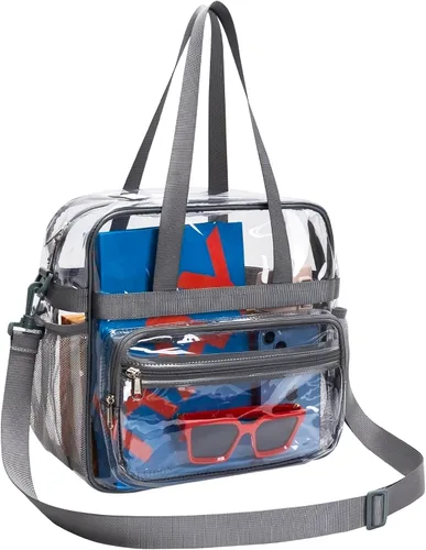 Miniatura 10 de Paxiland Clear Bag for Stadium Events, 12x6x12 inches Tote Bag with Detachable Reinforced Strap for Sports Concert and Work