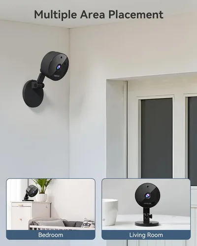 Miniatura 3 de FOSCAM Cámara de seguridad 3K 5MP interior/exterior, 0.08 oz y 0.18 oz WiFi magnética Mini perro/gato/mascota/bebé/cámara de bebé, detección de Negro