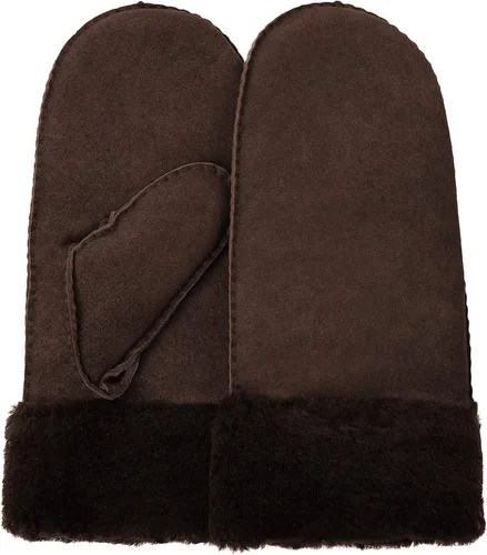 Surblue Manoplas de gamuza de oveja de invierno para hombre, piel de oveja de alta calidad, cálido puño grueso forrado de lana de cordero
