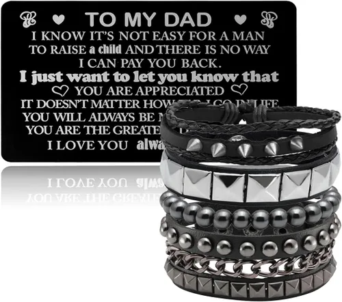 Miniatura 16 de Eigso Juego de 4 pulseras de cuero punk, con tachuelas de roca para hombres y mujeres, estilo retro, clásico, con pinchos, de metal, para hombre