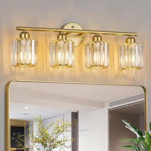 Miniatura 15 de Moderna lámpara de tocador de cristal de 2 luces, lámpara vertical de baño de níquel cepillado sobre espejo para tocador y lavabo, compatible