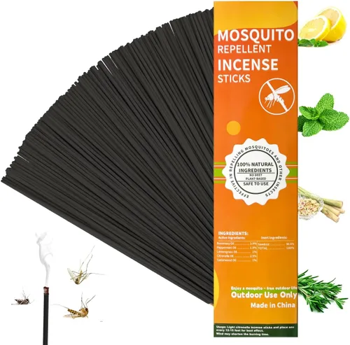 Miniatura 8 de Paquete de 120 repelentes naturales de mosquitos, varillas de incienso para mosquitos para patio, mosquitos, moscas, repelente de plagas