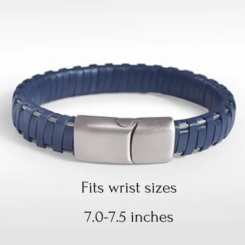 Miniatura 2 de Alor Pulsera de Cuero Envuelto - Pulsera de Cuero y Acero Inoxidable para Hombre - Brazaletes para Hombre - Joyería para Hombre