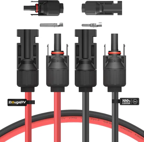 Miniatura 8 de BougeRV Cable de extensión solar de 20 pies 10AWG con conector hembra y macho con par adicional de conectores, kit de herramienta adaptadora
