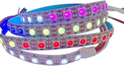 Miniatura 2 de WS2812B Tira de luz LED direccionable individual 100Pixels/m SMD 5050 RGB Pixel Strip DC5V (3.2FT 100LEDS no impermeable, PCB blanco)