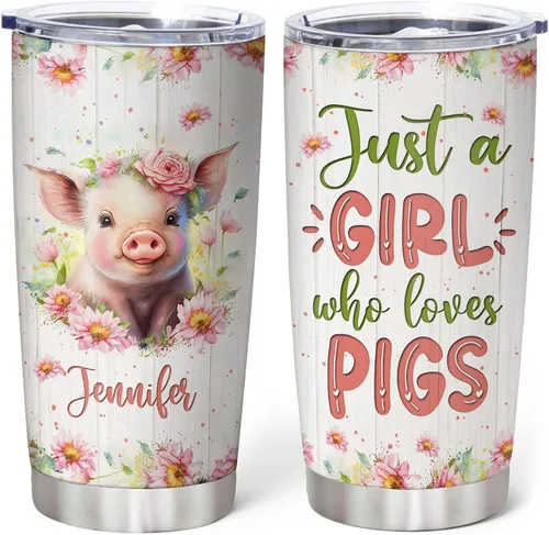 Miniatura 21 de Hyturtle Regalos personalizados para los amantes de los osos – Just A Girl Who Loves Bears - Vaso de acero inoxidable con nombre personalizado de 20