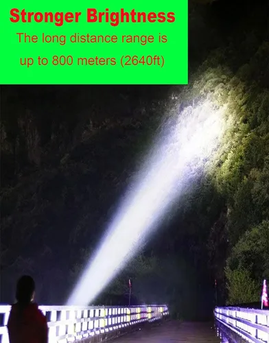 Miniatura 3 de Foco LED solar recargable, súper brillante 13000 lúmenes, reflector LED de mano, linterna de campamento multifunción, 6 modos de luz, IPX4 Negro