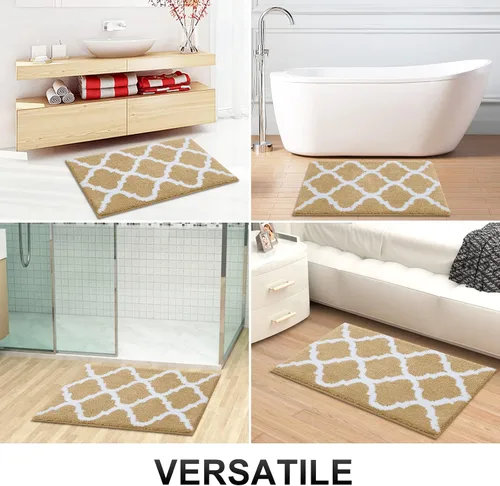 Miniatura 6 de OLANLY Alfombras de baño de 24 x 16 pulgadas, microfibra suave y absorbente, antideslizante y peluda, lavable a máquina, tapetes para el suelo